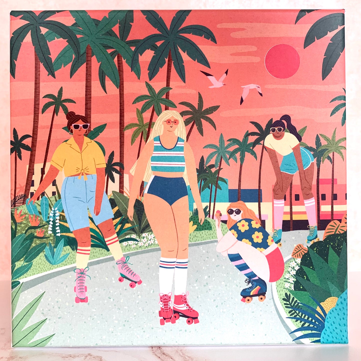 puzzle box of rollerskate girls