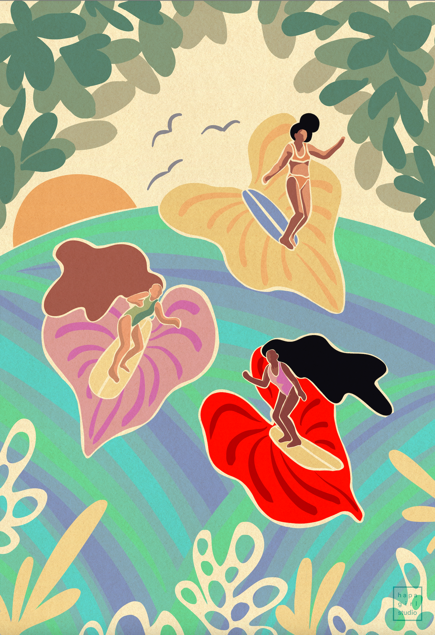 Cobble Hill 1000 Piece Surf Shack Puzzle - Random Cut Pieces With Included Poster