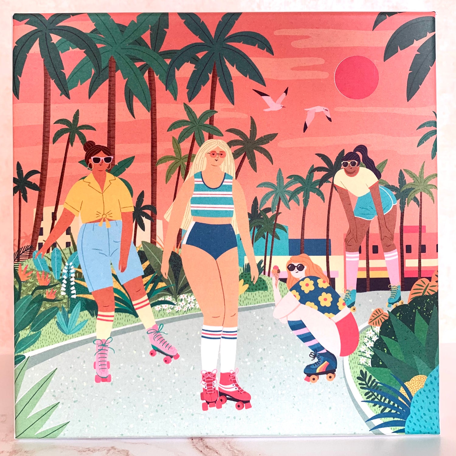 puzzle box of rollerskate girls
